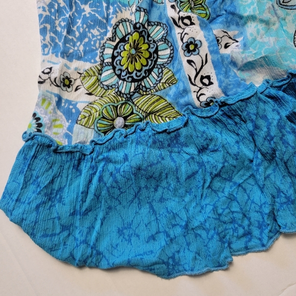 VINTAGE flowy rayon bohemian dress - Picture 6 of 15